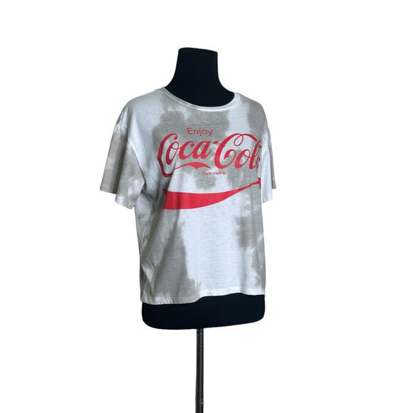 Coca Cola white tan tie dye Logo short sleeves tee size large - Picture 5 of 9